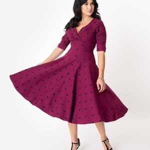 NWT Unique Vintage brand polkadot dress XL/14